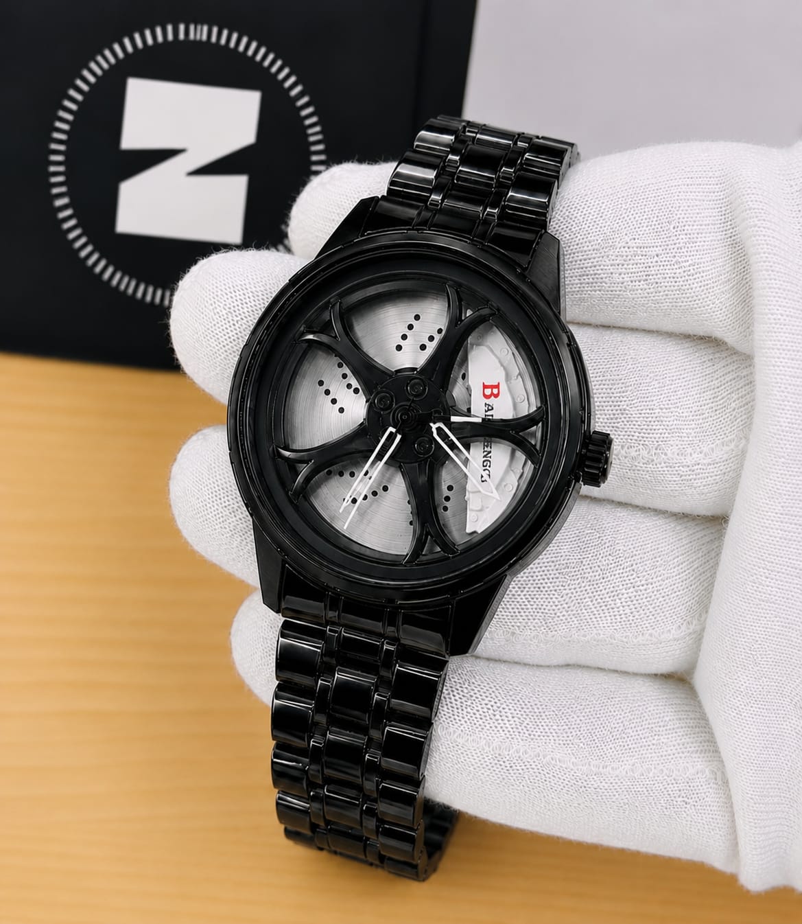 Men Sports Watches 3d Car Wheel Stainless Steel Band Wrist Watch Men's Quartz Watch