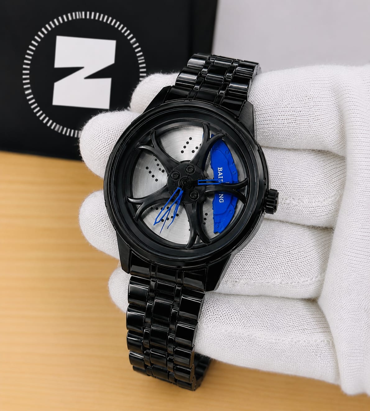 Men Sports Watches 3d Car Wheel Stainless Steel Band Wrist Watch Men's Quartz Watch