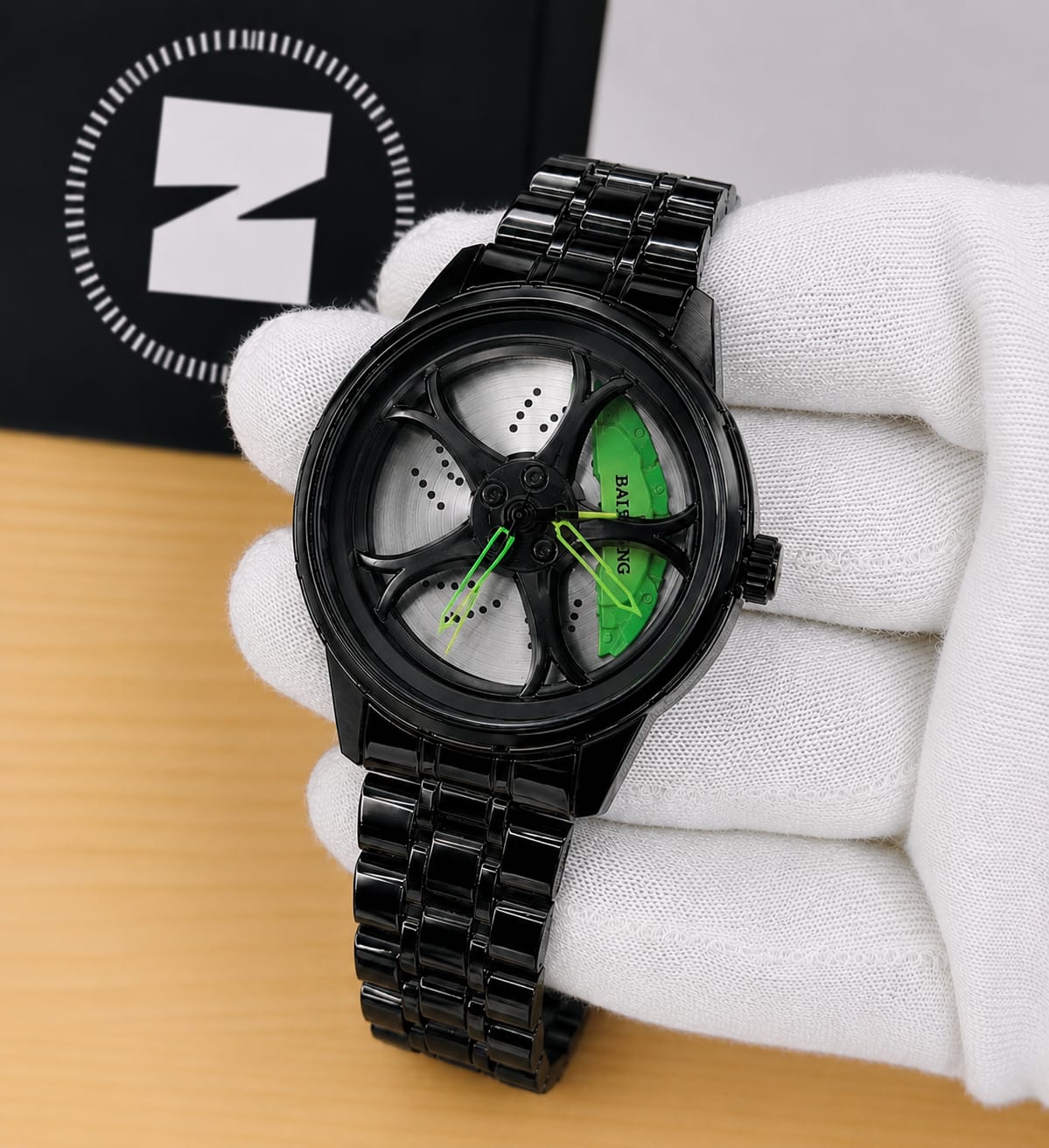Men Sports Watches 3d Car Wheel Stainless Steel Band Wrist Watch Men's Quartz Watch