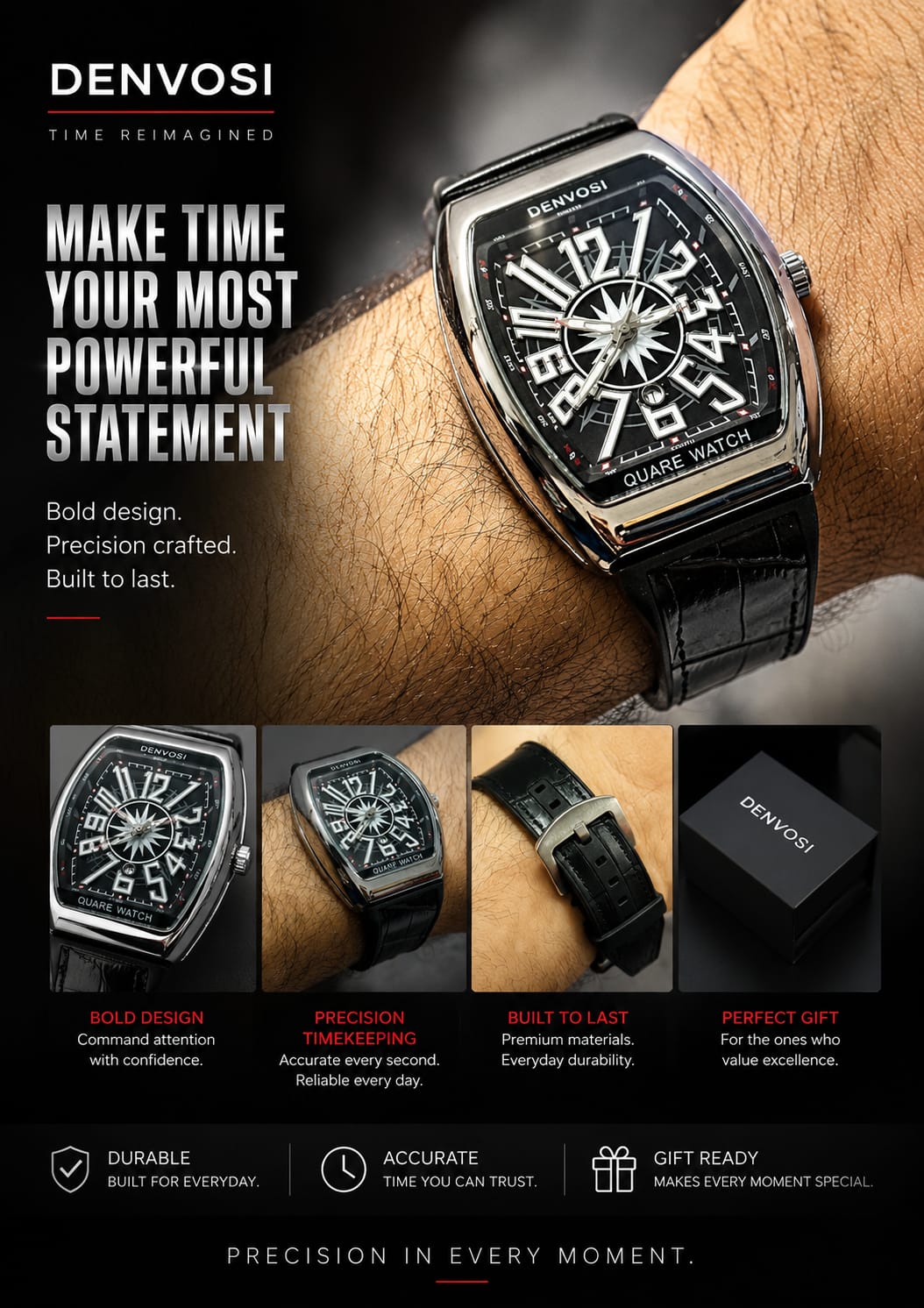 DENVOSI QUARE MEN WATCH