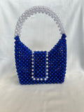 Blue and White Beaded bag for Women
